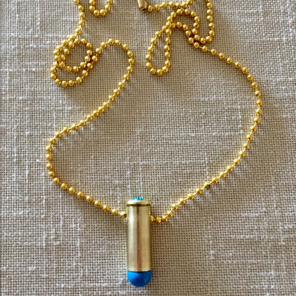 HAND CRAFTED Turquoise Bullet Casing Pendant Necklace - Picture 2 of 6